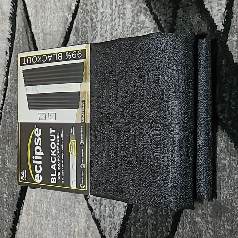 ECLIPSE BLACK-OUT ONE ROD POCKET PANEL 84IN. LENGTH BLACK PRICE FIRM